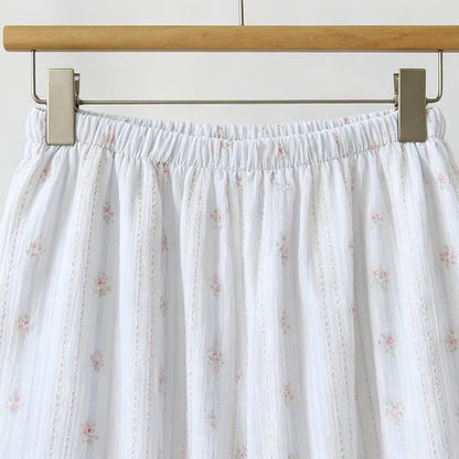 Ruffled Striped Floral Cotton Cami Pajamas - image 6