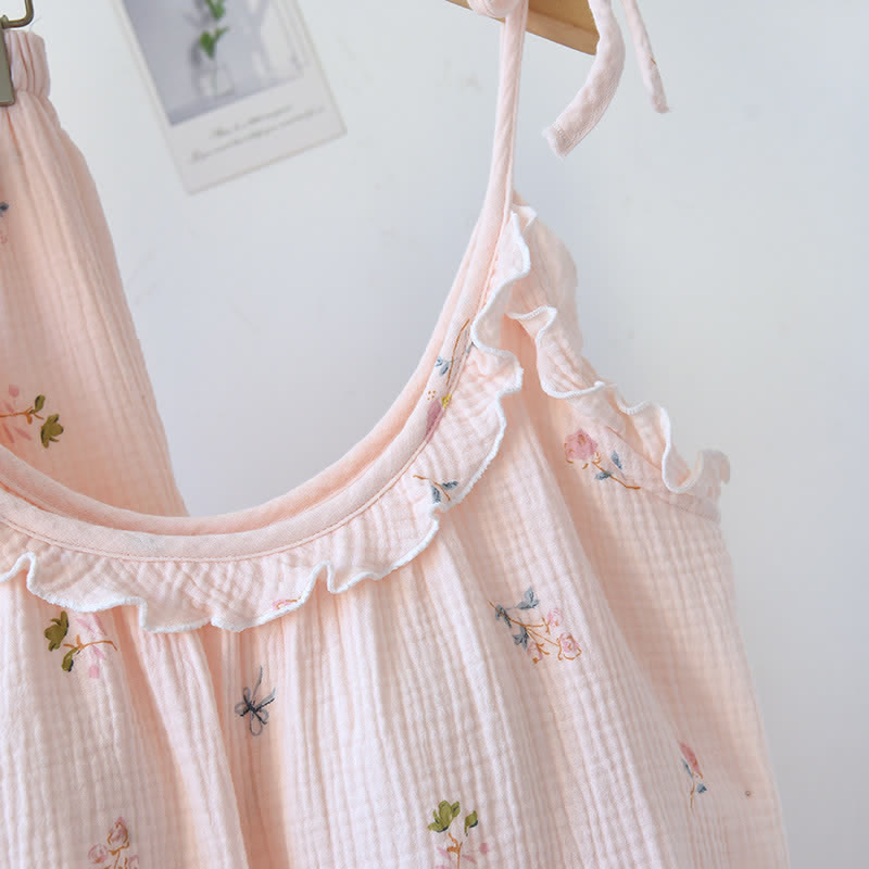 Ruffled Ditsy Floral Cotton Cami Pajamas - image 5