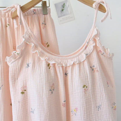 Ruffled Ditsy Floral Cotton Cami Pajamas - image 3