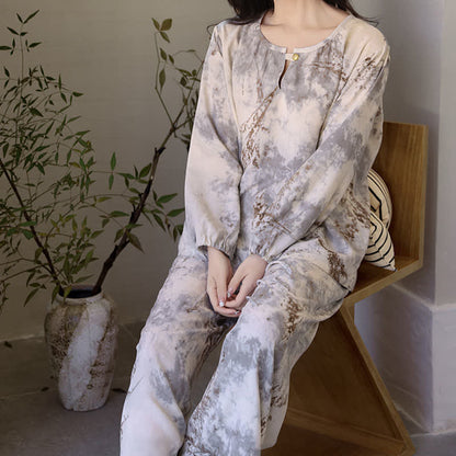 Oriental Branch Long Sleeve Pajama Set - image 3