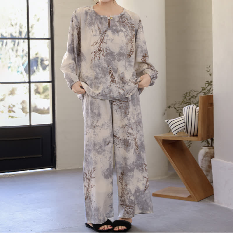 Oriental Branch Long Sleeve Pajama Set - image 2