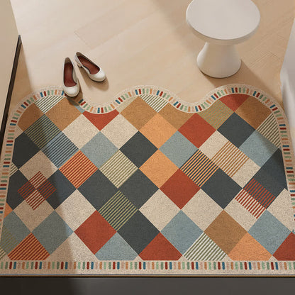 Retro Patchwork Wave Edge Rug - Colorful - 31'' × 47'' - image 0