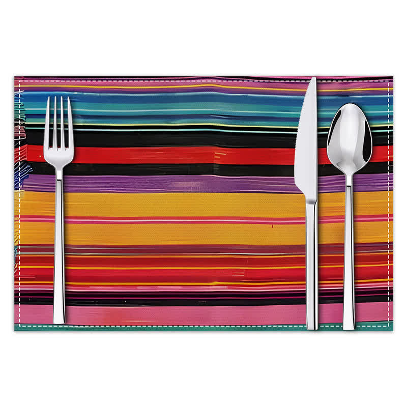Color Stripe Farmhouse Linen Placemats - image 1