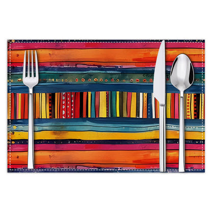 Colorful Striped Bohemian Linen Placemat - image 1