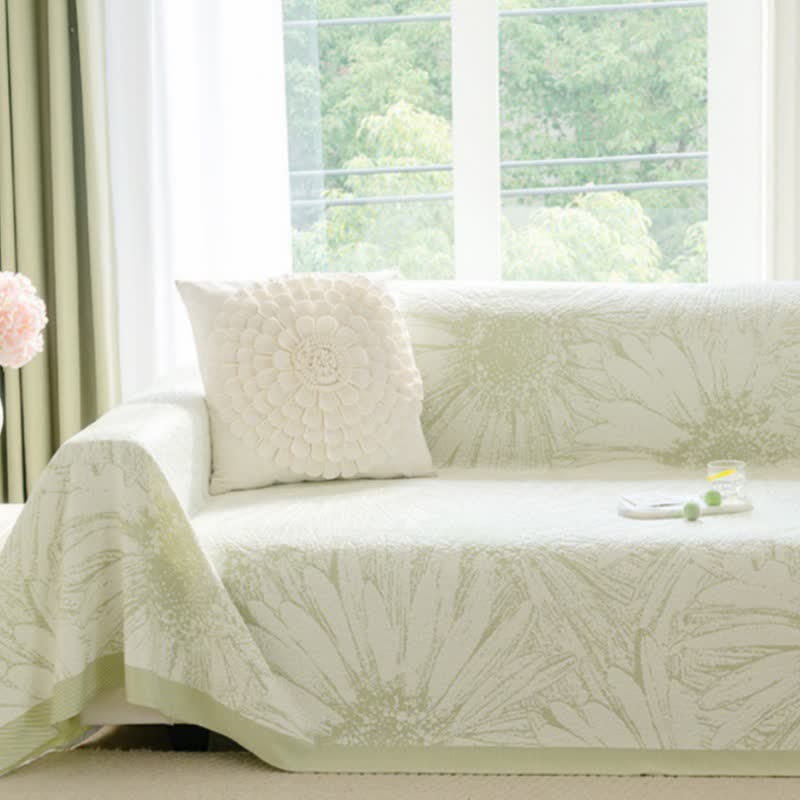 Artistic Sunflower Chenille Sofa Throw Blanket - image 1