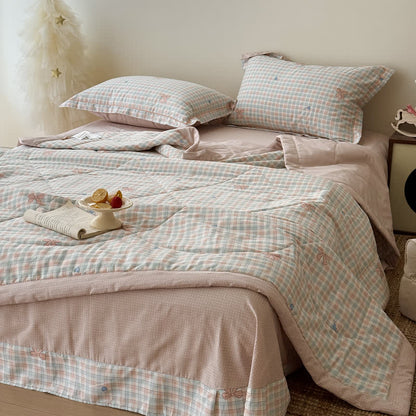 Washed Cotton Pastel Plaid Bedding Set - Colorful - Queen - Bedding Set - image 0