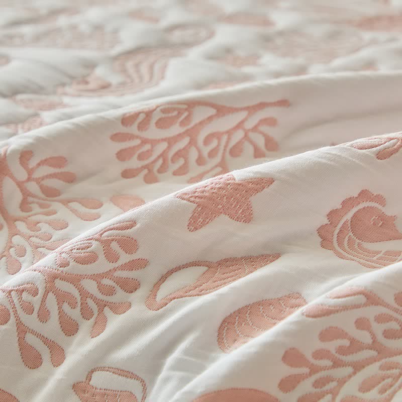Pink Ocean Life Reversible Quilt Set - image 16