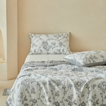 Branch & Floral Reversible Quilt Set - image 8