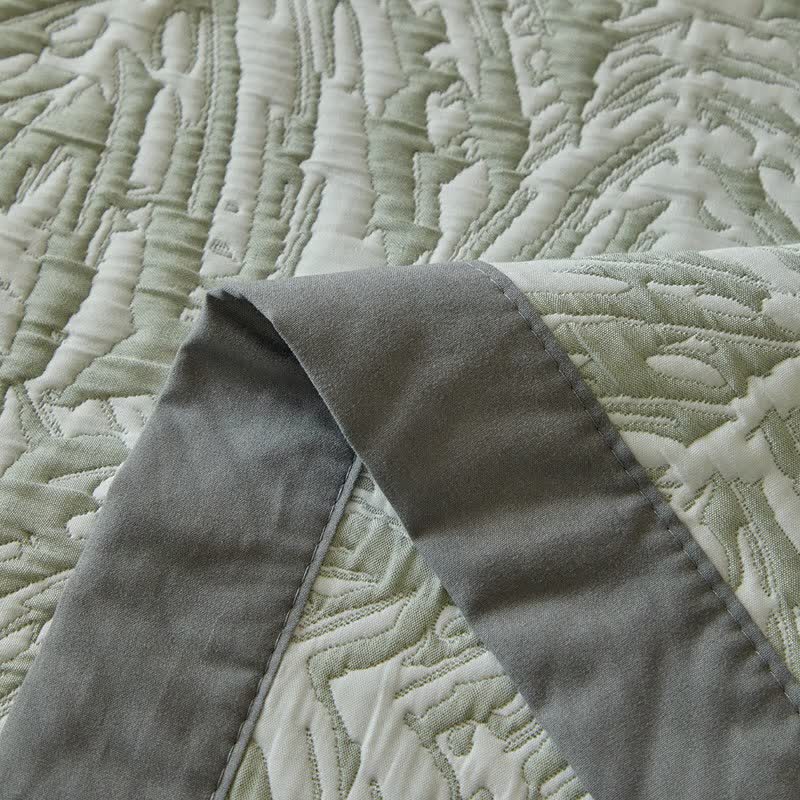 Tropical Palm Leaf Reversible Quilt Set - image 16