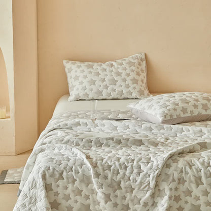 Neutral Star Pattern Reversible Quilt Set - image 14