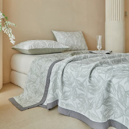 Botanical Leaf Print Quilt Set - image 11