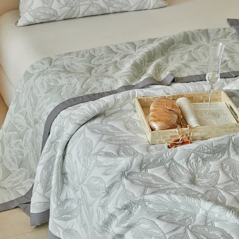 Botanical Leaf Print Quilt Set - image 17