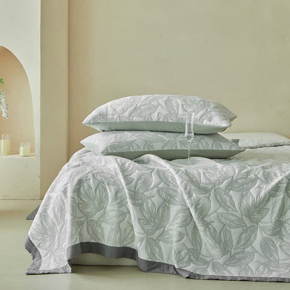 Botanical Leaf Print Quilt Set - image 7