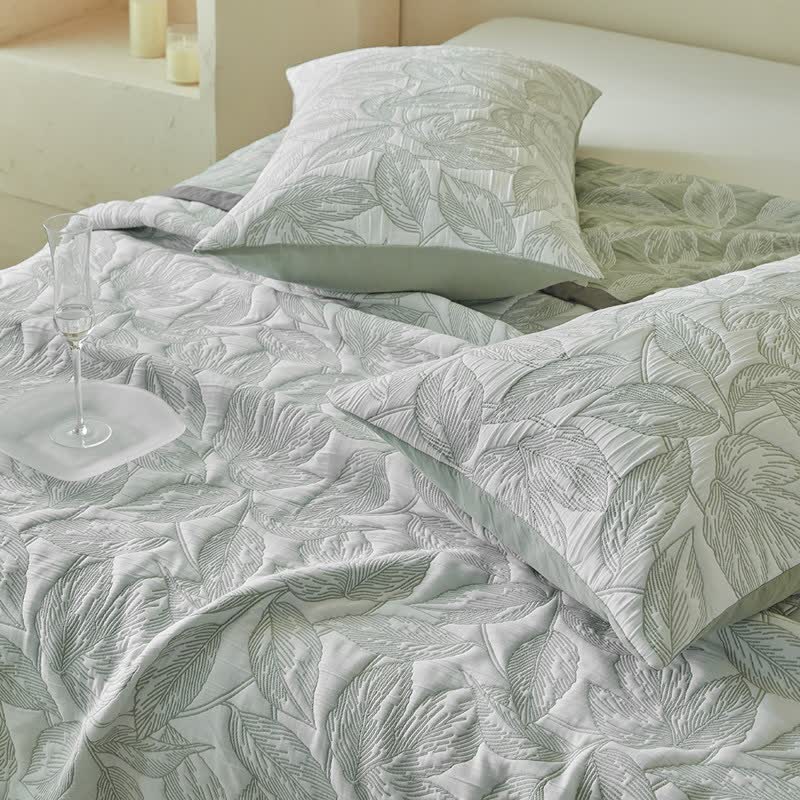 Botanical Leaf Print Quilt Set - image 18