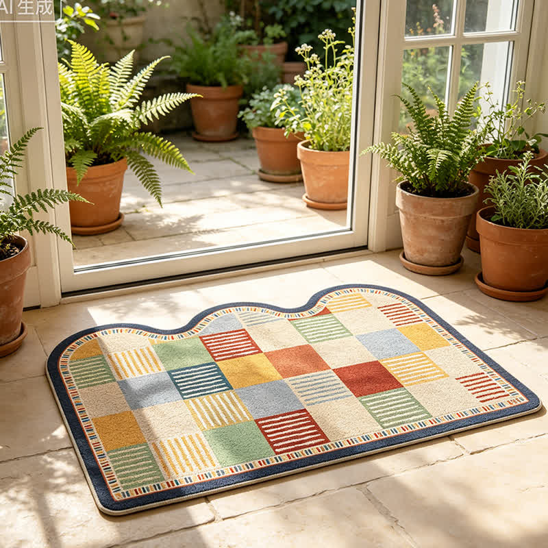 Retro Patchwork Wave Edge Rug - image 2