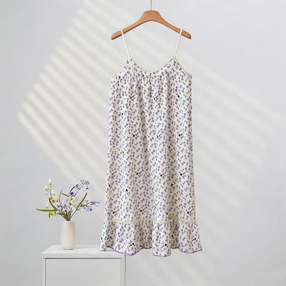 Purple Bow Sleeveless Ruffle Nightgown - image 4