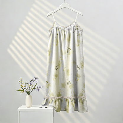 Botanical Floral Ruffle Sleeveless Loungewear Dress - image 2