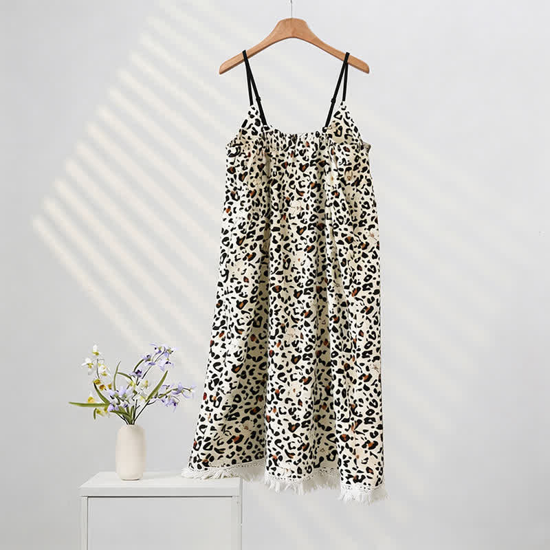 Leopard Print Tassel House Dress - image 2