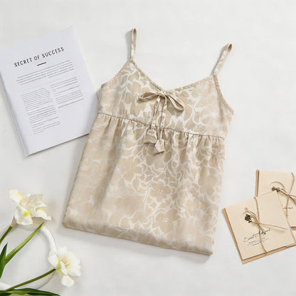 Cream Floral Tassel Sleep Dress - image 1