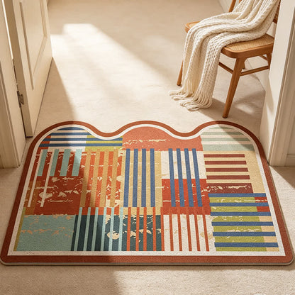 Retro Patchwork Wave Edge Rug - image 1