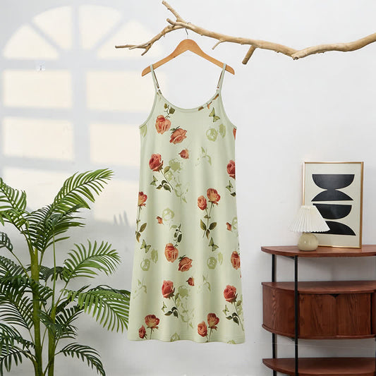 Elegant Rose Sleeveless Night Dress - Green - XL - image 0