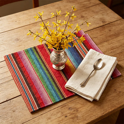 Nordic Multicolor Stripe Linen Placemats - image 2