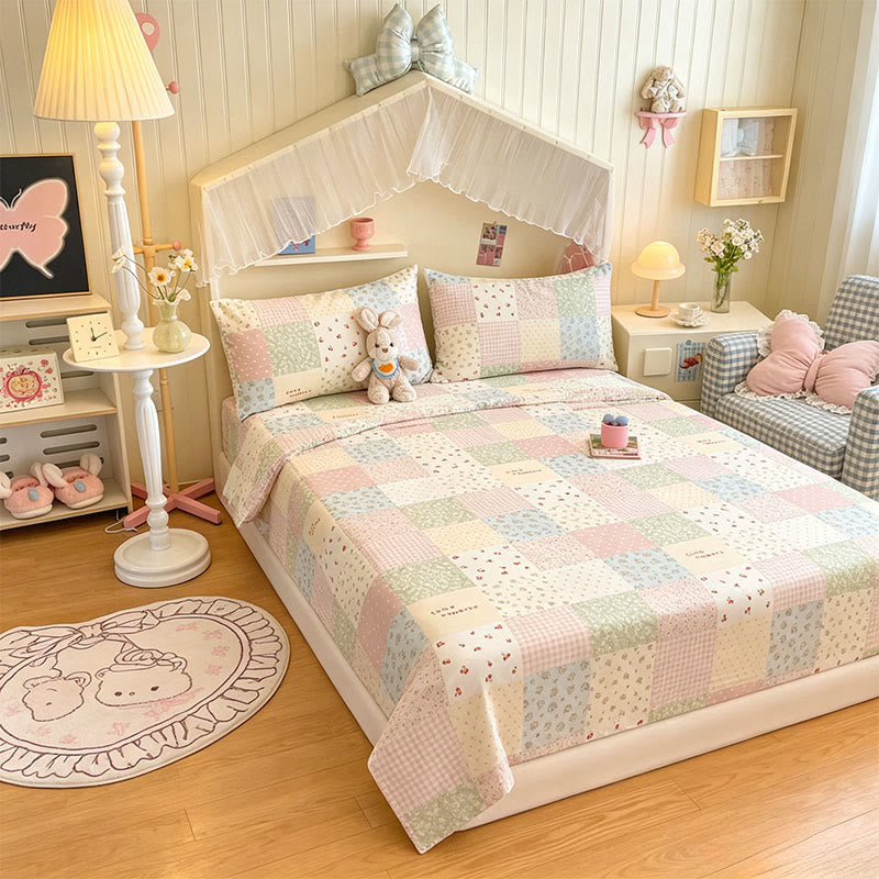 Pastel Patchwork Cotton Bedding Set - image 1