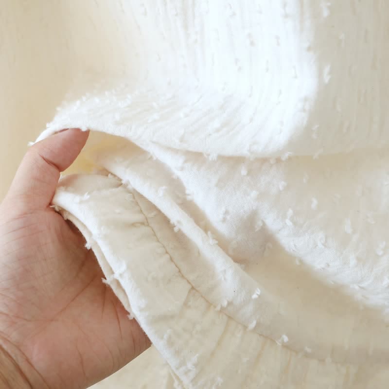 White Cotton Textured Sleeveless Lounge Dress - image 10