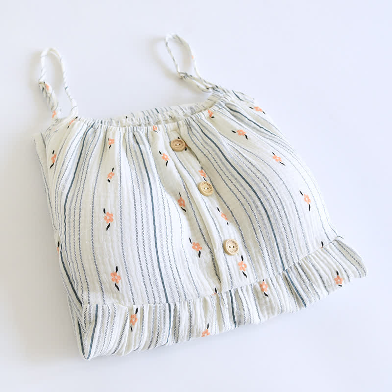 Sweet Floral Cotton Ruffle Cami Nightdress - image 1