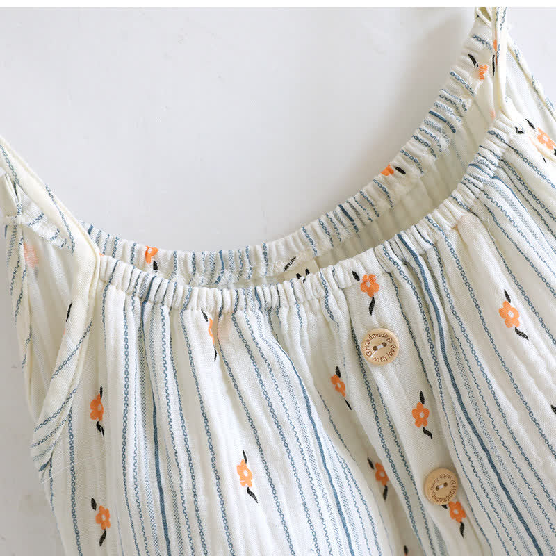 Sweet Floral Cotton Ruffle Cami Nightdress - image 5