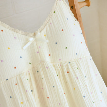 Rainbow Dot Cotton Gauze Lounge Dress - image 3