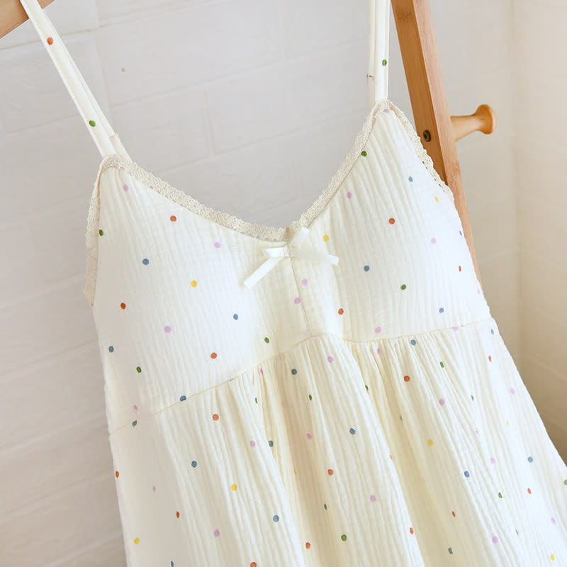 Rainbow Dot Cotton Gauze Lounge Dress - image 2
