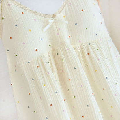 Rainbow Dot Cotton Gauze Lounge Dress - image 7
