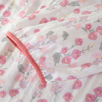 Pastoral Pink Floral Cotton Sleep Dress - image 7