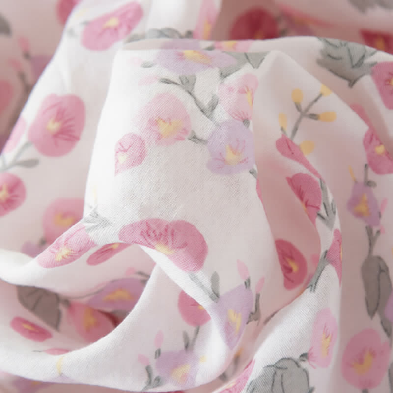 Pastoral Pink Floral Cotton Sleep Dress - image 8