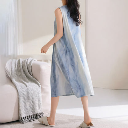 Sky Blue Sleeveless Padded Lounge Dress - image 9
