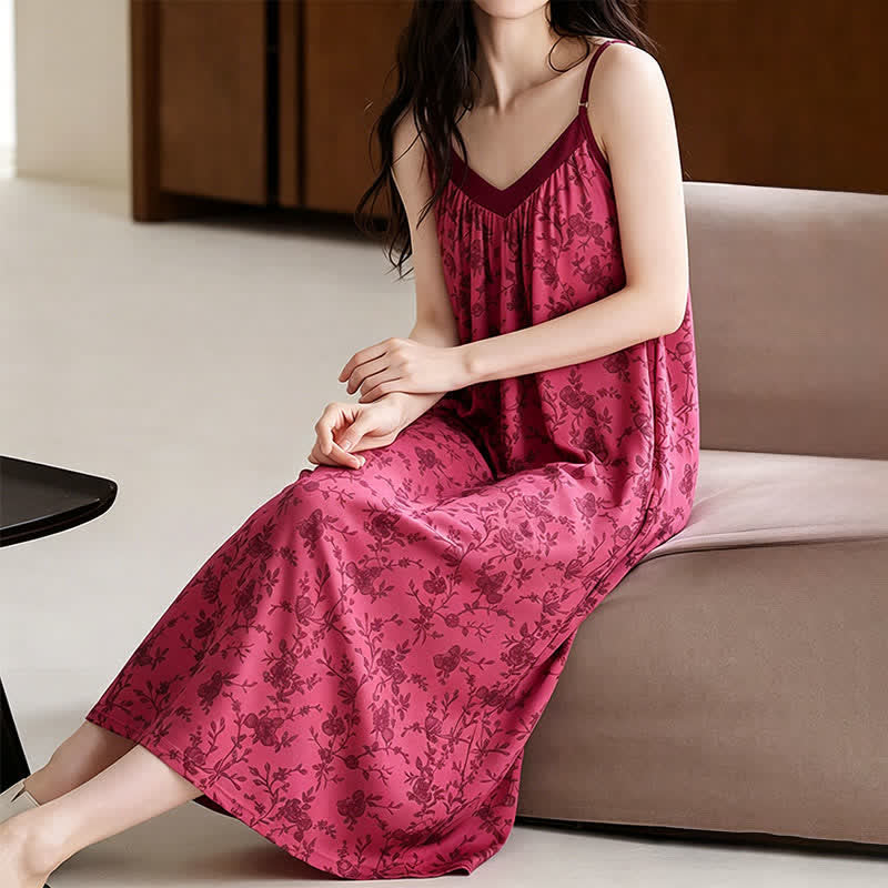 Rose Vine & Floral Cotton House Dress - image 1