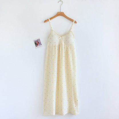 Rainbow Dot Cotton Gauze Lounge Dress - image 1