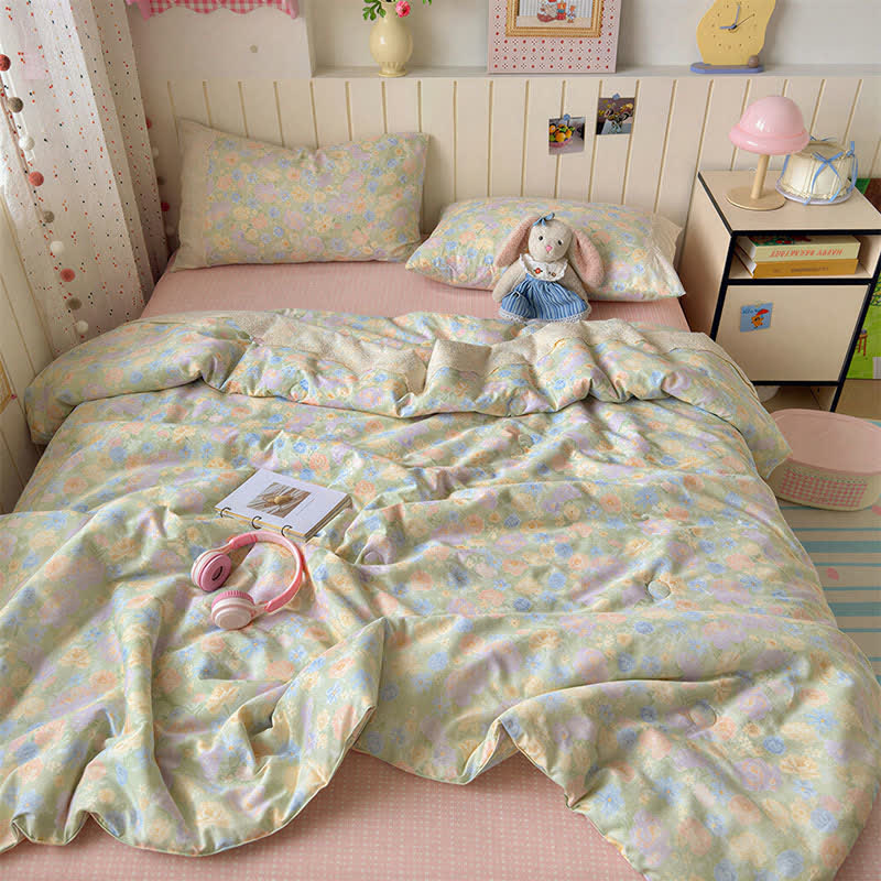 Lace Greenery Cotton Bedding Set - Colorful - Queen - Bedding Set - image 1