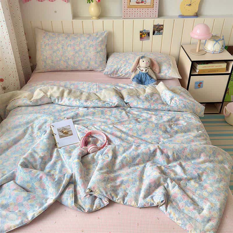 Lace Romance Cotton Bedding Set - Colorful - Queen - Bedding Set - image 1