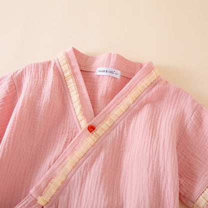 Ruffle Trim Kids' Cotton Muslin Robe - image 3