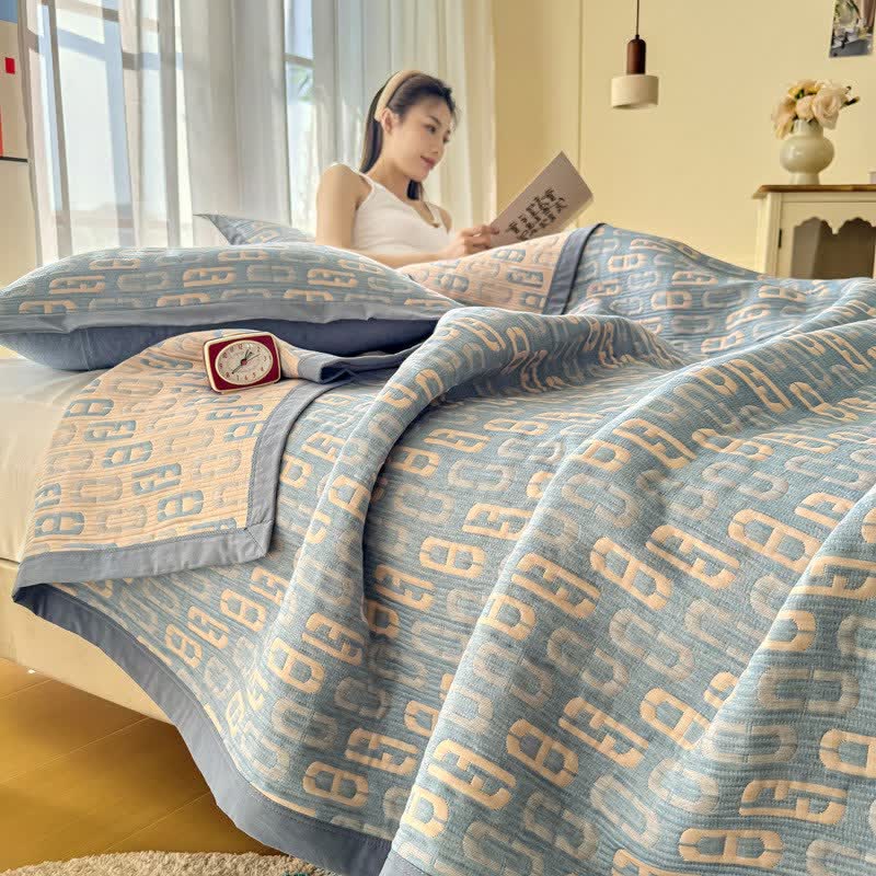 Geometric Jacquard Cotton Double Gauze Quilt - image 7