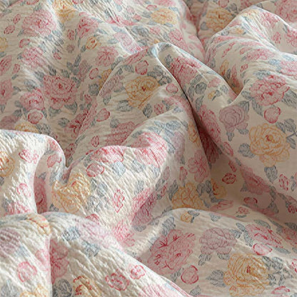 Blush Rose Ruffle Lace Summer Bedding Set - image 4