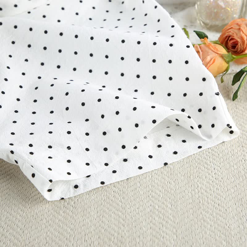 Polka Dot Cotton Kimono Pajama Set - image 4