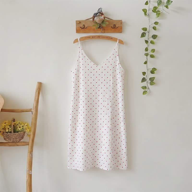 Red Heart Pure Cotton Lounge Dress - White - L - image 0