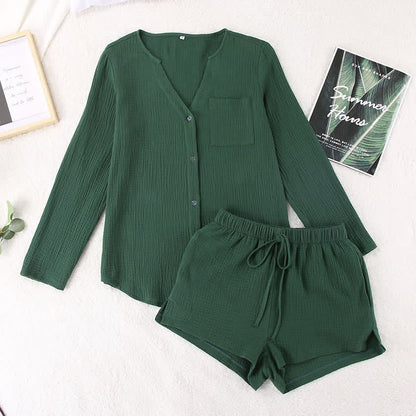 Long Sleeve Top & Shorts Pajama Set - image 16