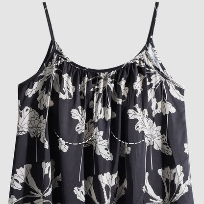 Black Floral Cami Shorts Pajama Set - image 7