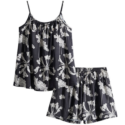 Black Floral Cami Shorts Pajama Set - image 6