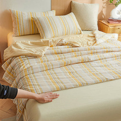 Soft Plaid Pure Summer Bedding Set - image 1