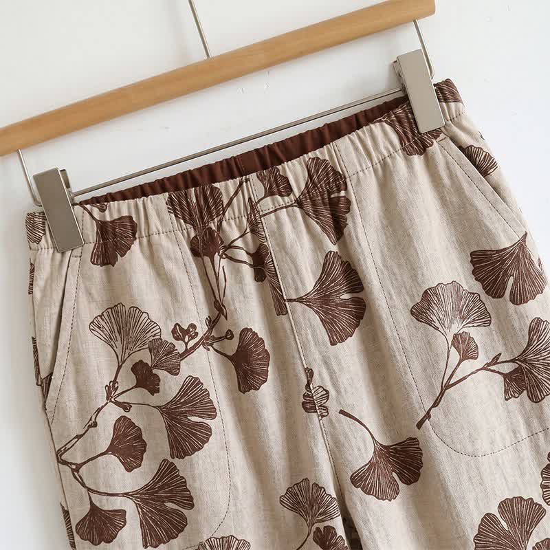 Elegant Ginkgo Cami Cotton Pajama Set - image 11